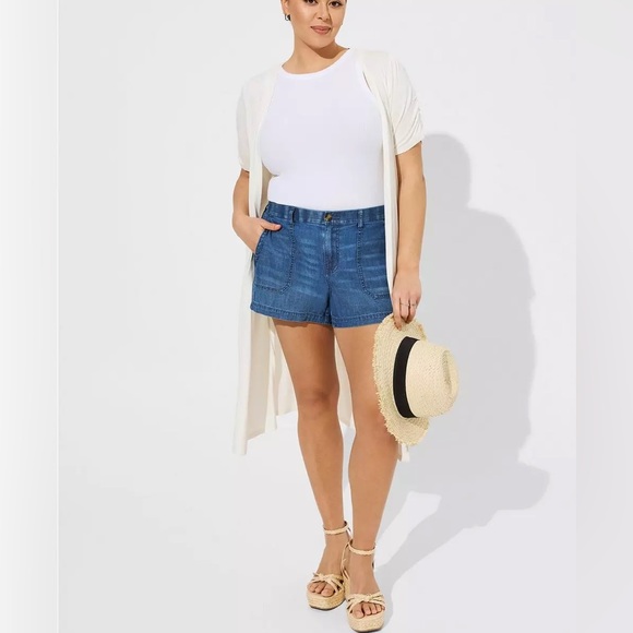 Torrid • Duster Fit N Flare Short Sleeve Sweater - Picture 1 of 9